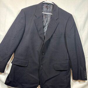 Vtg J.Crew Mens Black Classic Blazer Suit Jacket Size 44R